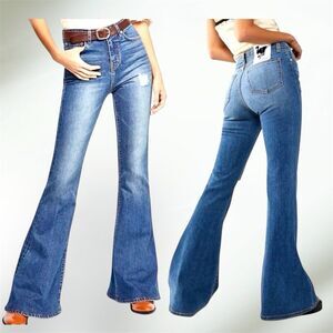 SR vs Sandrine Rose The Virgin Label  Tall Women’s High-Rise Flare Jeans Sz 28